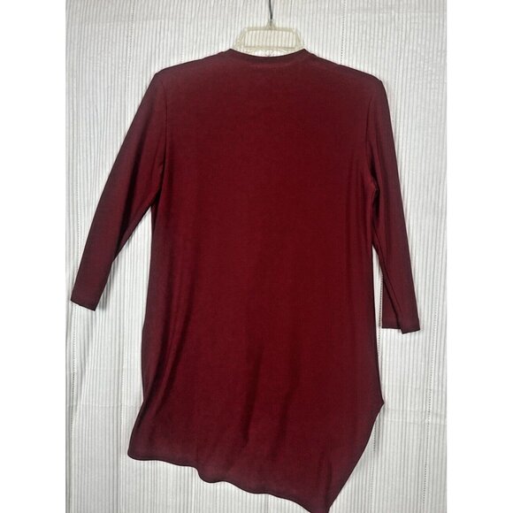 Joseph Ribkoff Size 6 imperial red blouse NWT Asymetrical 3/4 sleeve Liquid Knit - Picture 6 of 6